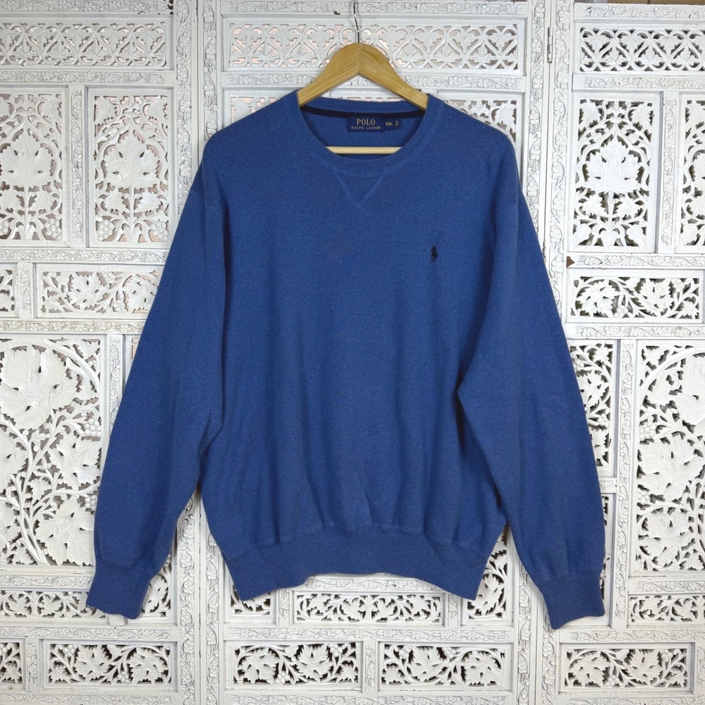 Polo Ralph Lauren Blue Loco‎ Crewneck Long Sleeve Pullover Sweater Mens XXL